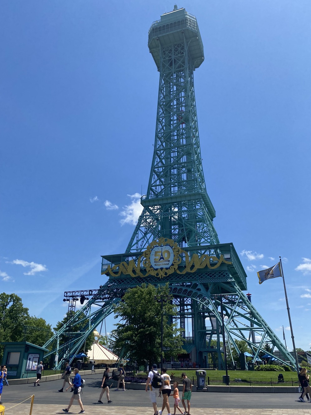 The Eiffel Tower at Kings Island stands at 314 feet.