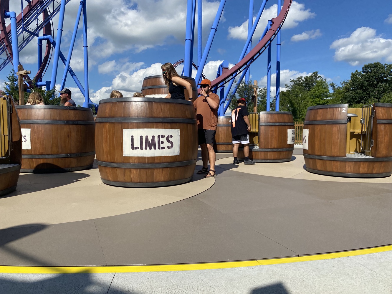 There
      are lots of fun "cargo" barrels to choose from to ride
      in.