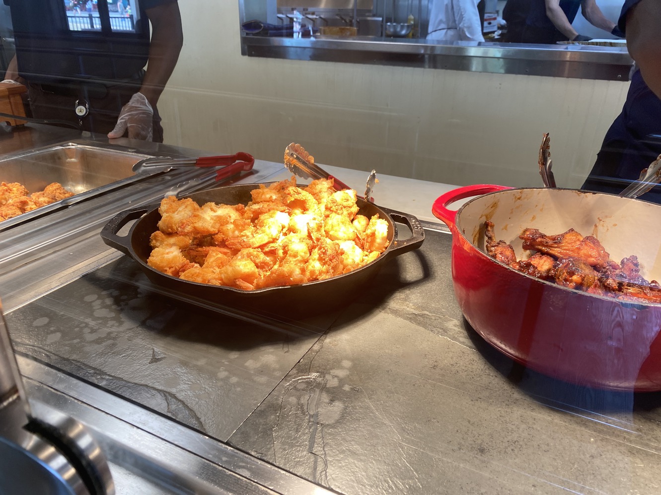 Fried and breaded shrimp are delicious.