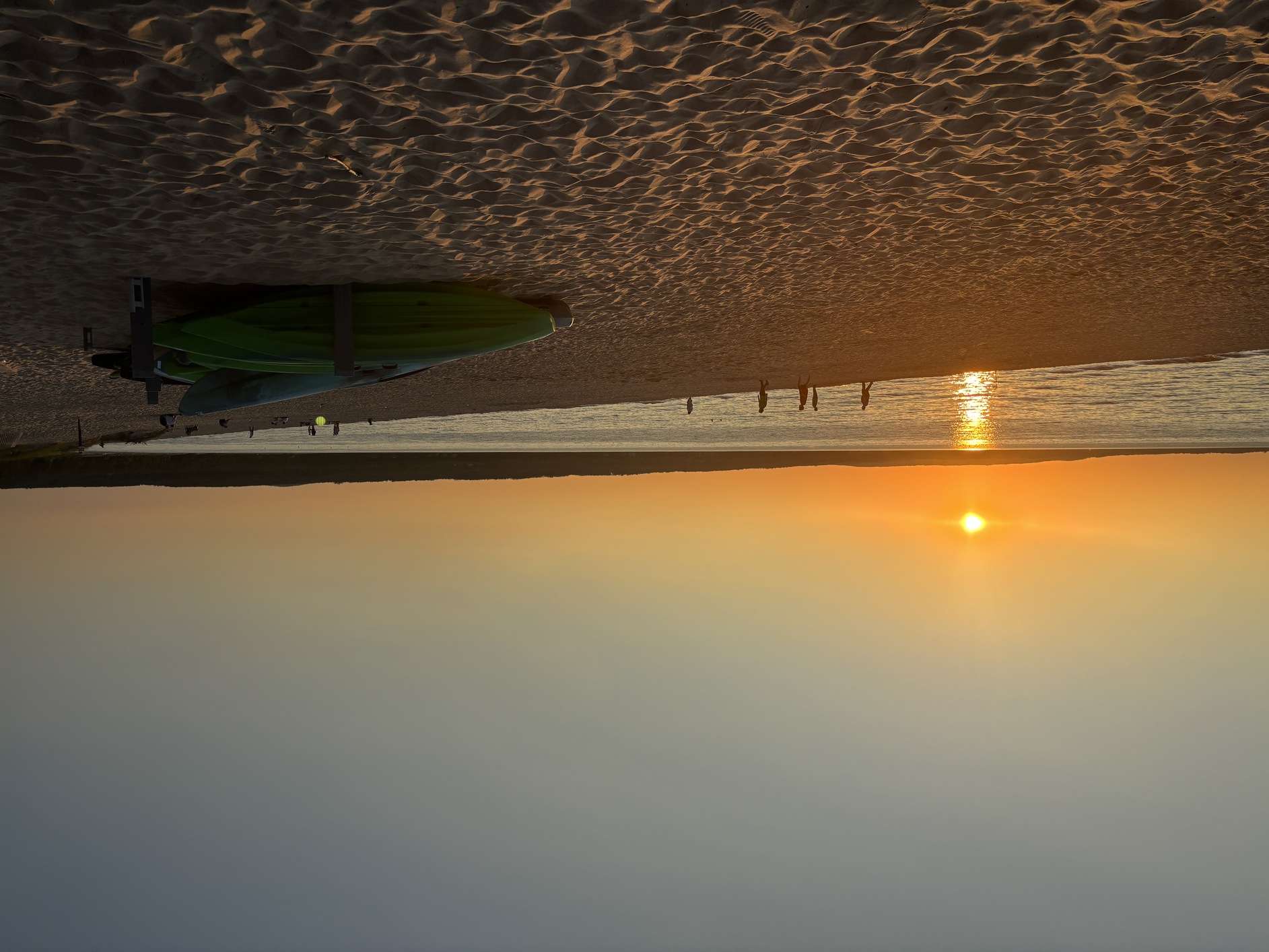 There is
      only a half hour left of sunlight at the beach.