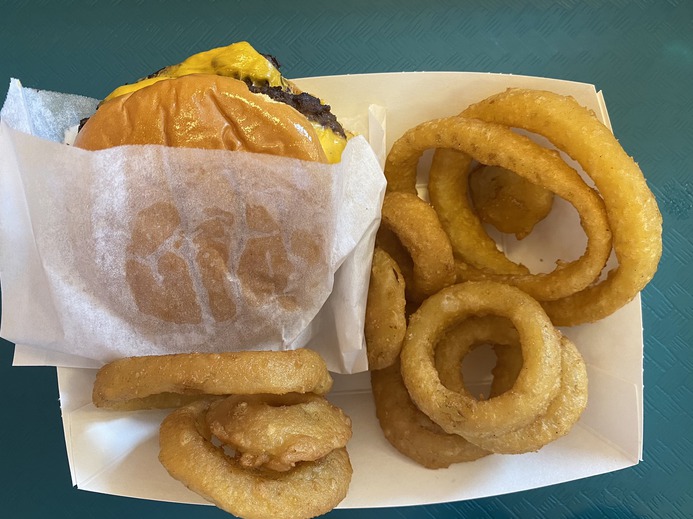 Cheeseburgers and onion rings really stick to your ribs.