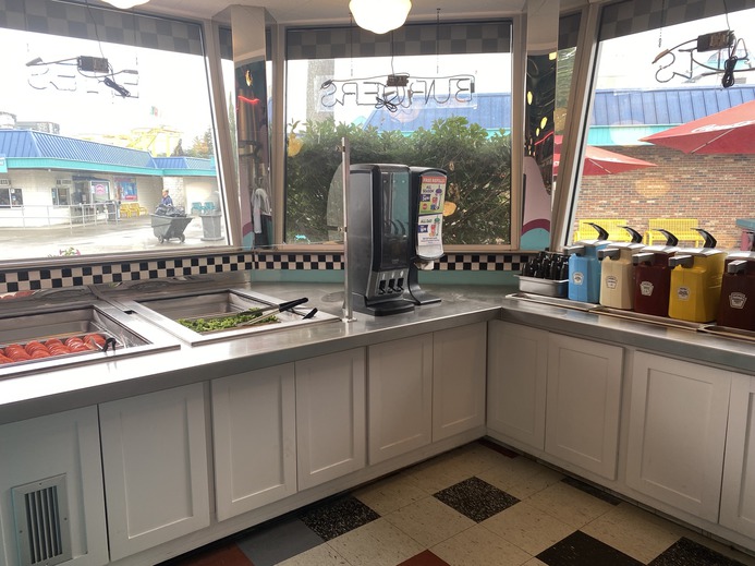 The
      condiment nook at Coasters is clean and well-stocked.