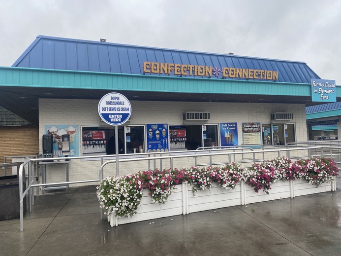 Confection Confections has ice cream and funnel cakes.