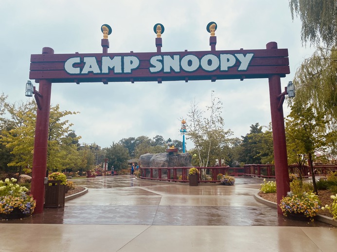 It's a
      rainy day at camp snoopy.
