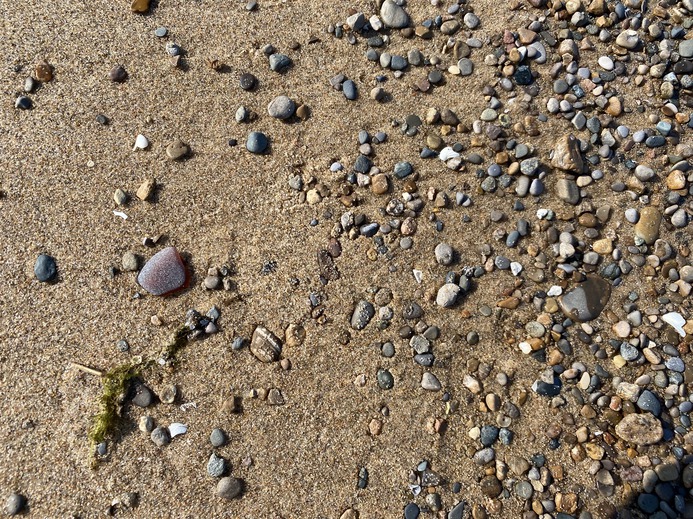 A
      close-up of the sand at low tide.